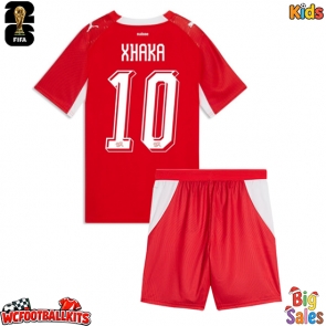 Switzerland Granit Xhaka #10 Replica Home Stadium Kit for Kids World Cup 2026 Short Sleeve (+ pants)